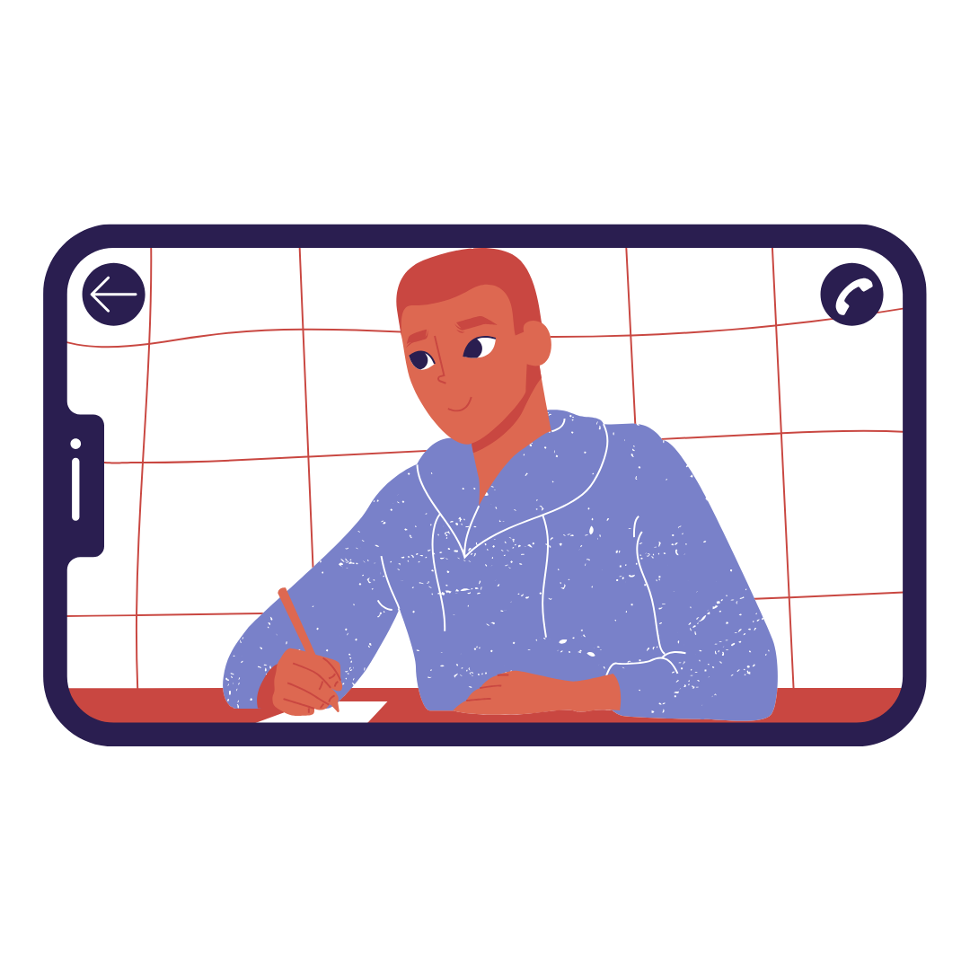 person video calling on a tablet