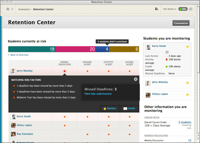 Getting Acquainted with Blackboard’s Retention Center