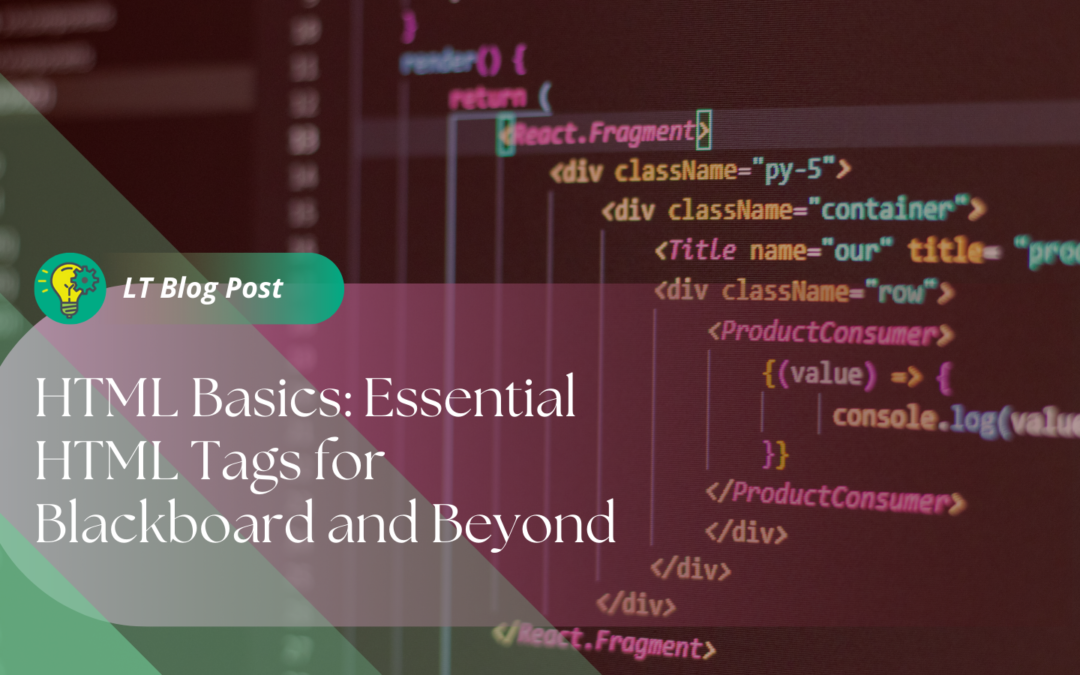 HTML Basics for Blackboard
