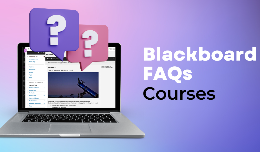 Blackboard FAQs: Courses Page
